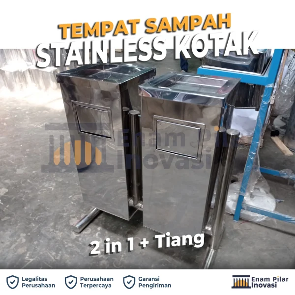tempat sampah stainless, tong sampah stainless, tempat sampah medis dan non medis, tempat sampah organik dan anorganik, tempat sampah organik dan non organik, tempat sampah 2 in 1